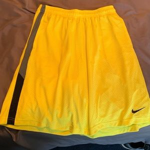 Nike yellow workout shorts